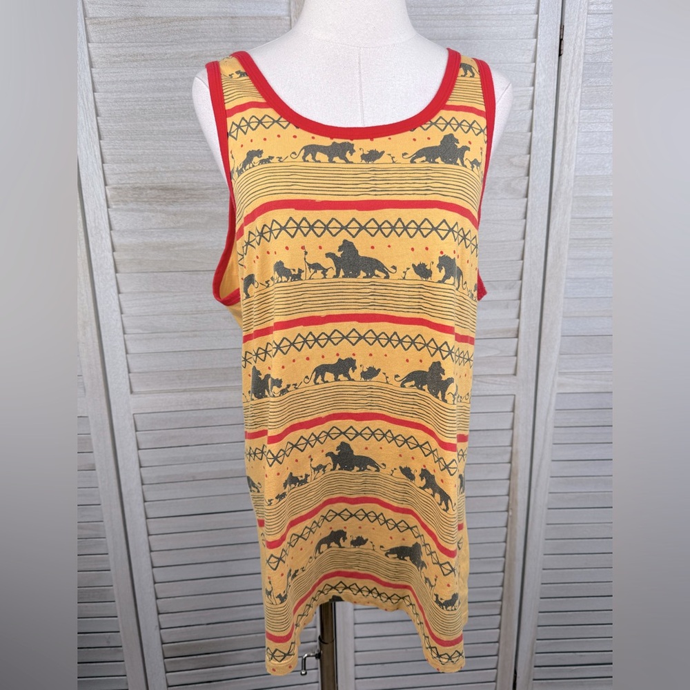 DISNEY Men's Lion King Tank Top Yellow/Multi-Large